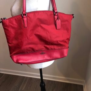 Coach Shoulder Bag Purse Womens F57902 Red Nylon